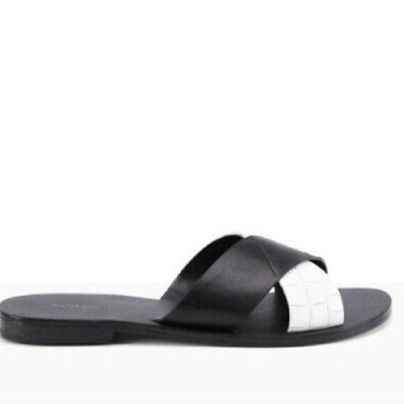 Botkier New York Ally Leather Crisscross Slip-on Slide Sandal 7.5 - Picture 1 of 6